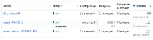 Resultados de Meta Ads para Valensur